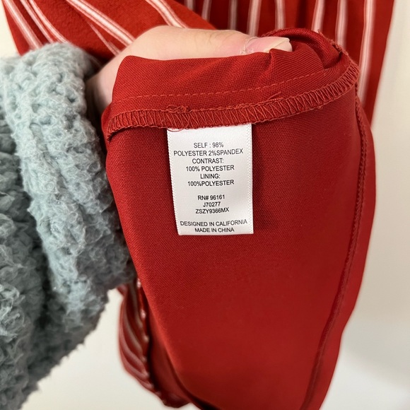 Bebop Be You Be Free Res White Stripe Zipper Back Mini Dress - Picture 7 of 7